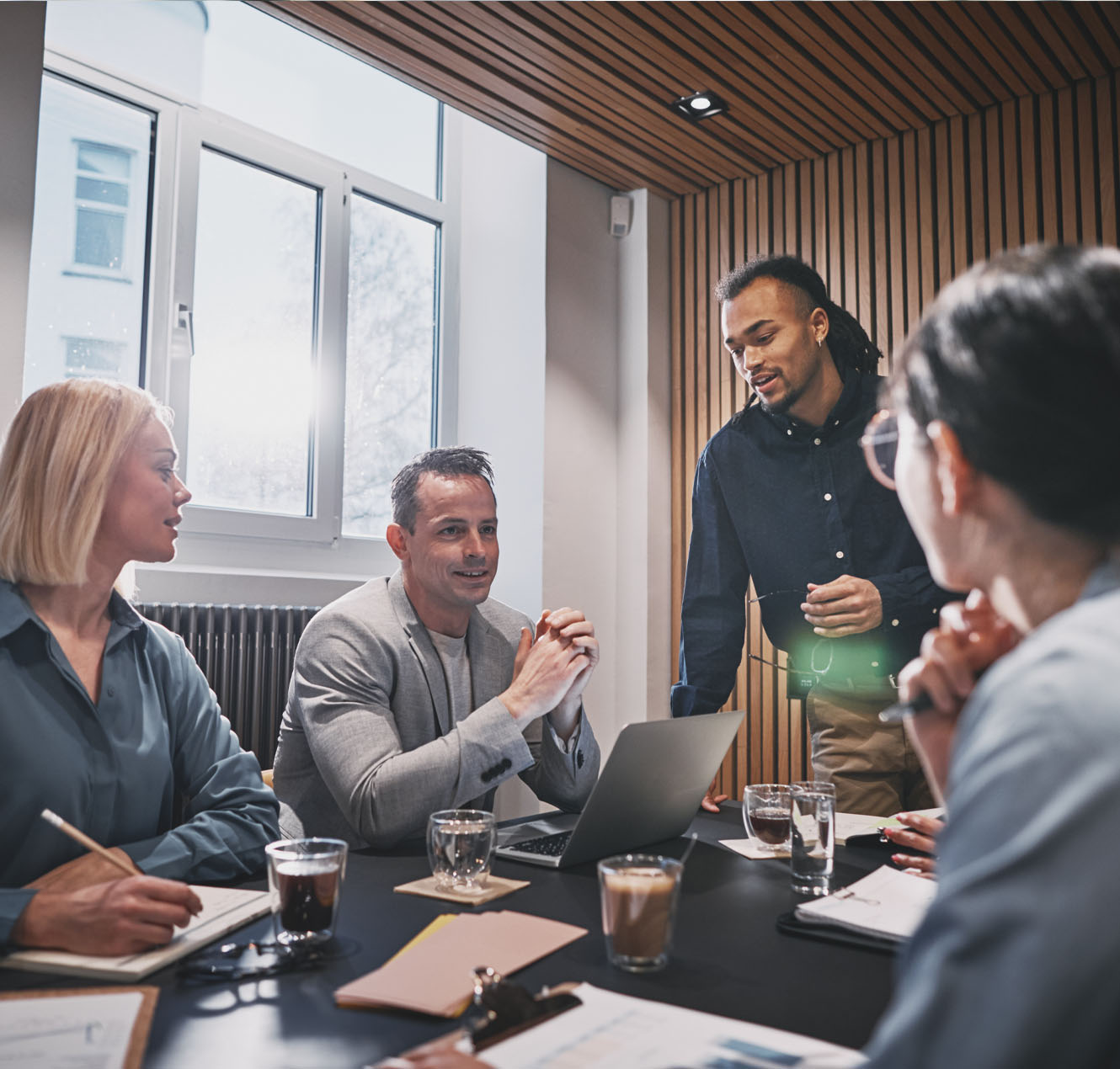 employees having discussion